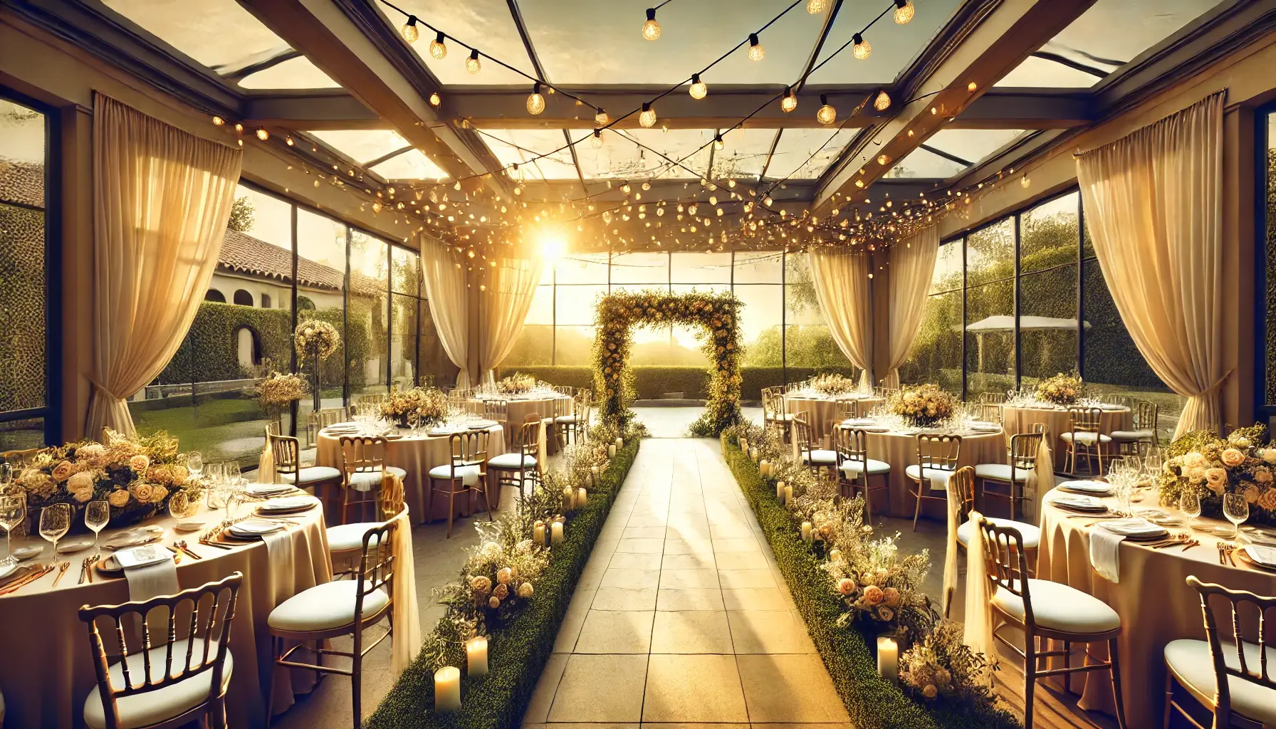 What Vendors Do You Need for a Wedding? Must-Have List Luxury wedding venue with indoor reception space and outdoor ceremony area at sunset