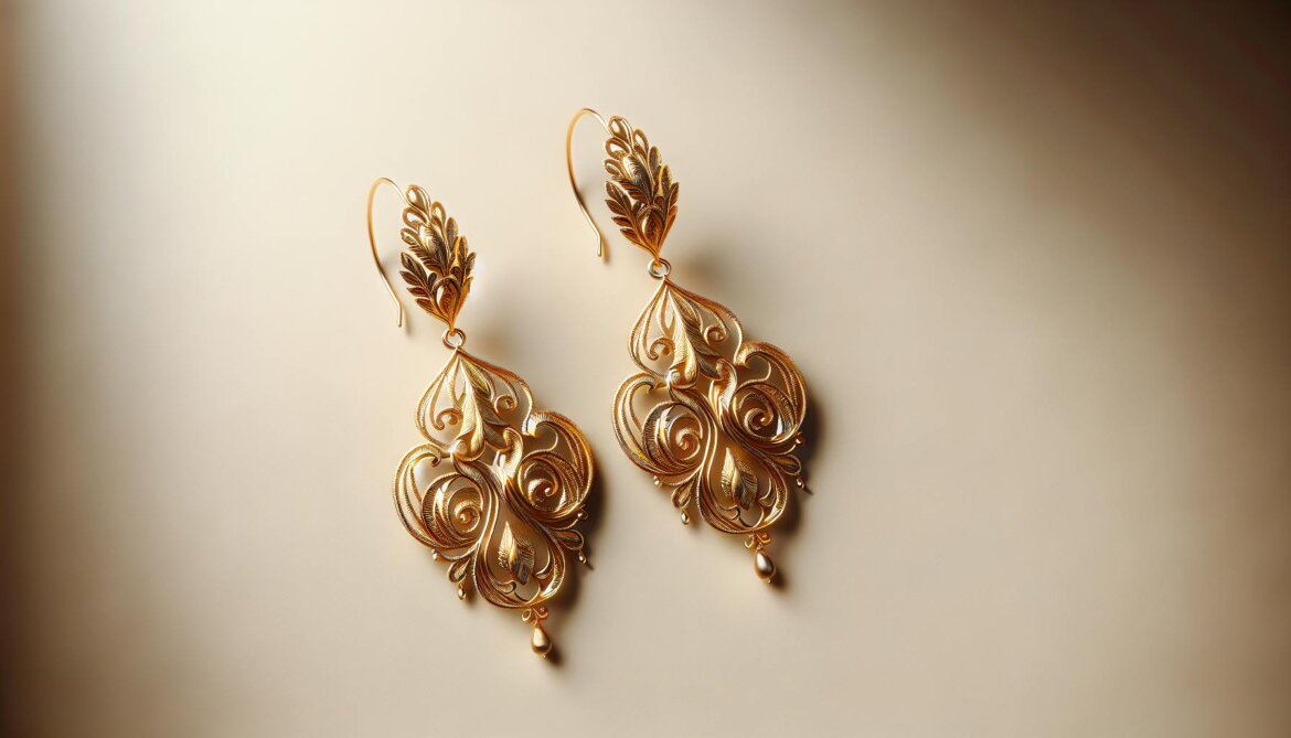 gold wedding earrings Gold Wedding Earrings for brides