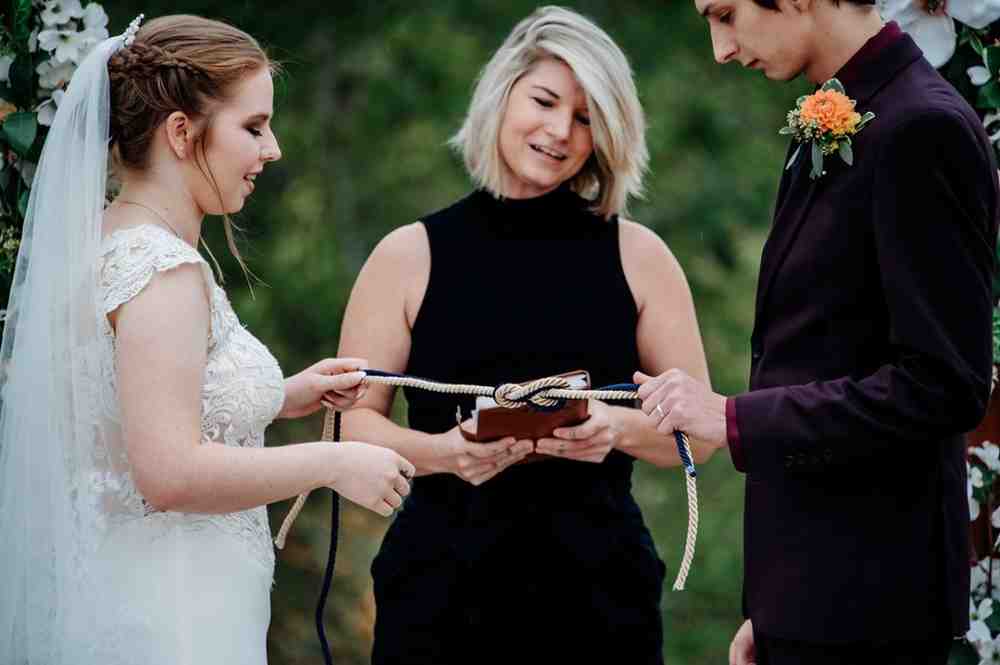 Infinity knot wedding ritual symbolizing eternal unity