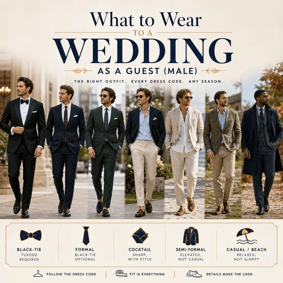 what to wear to a wedding as a guest male