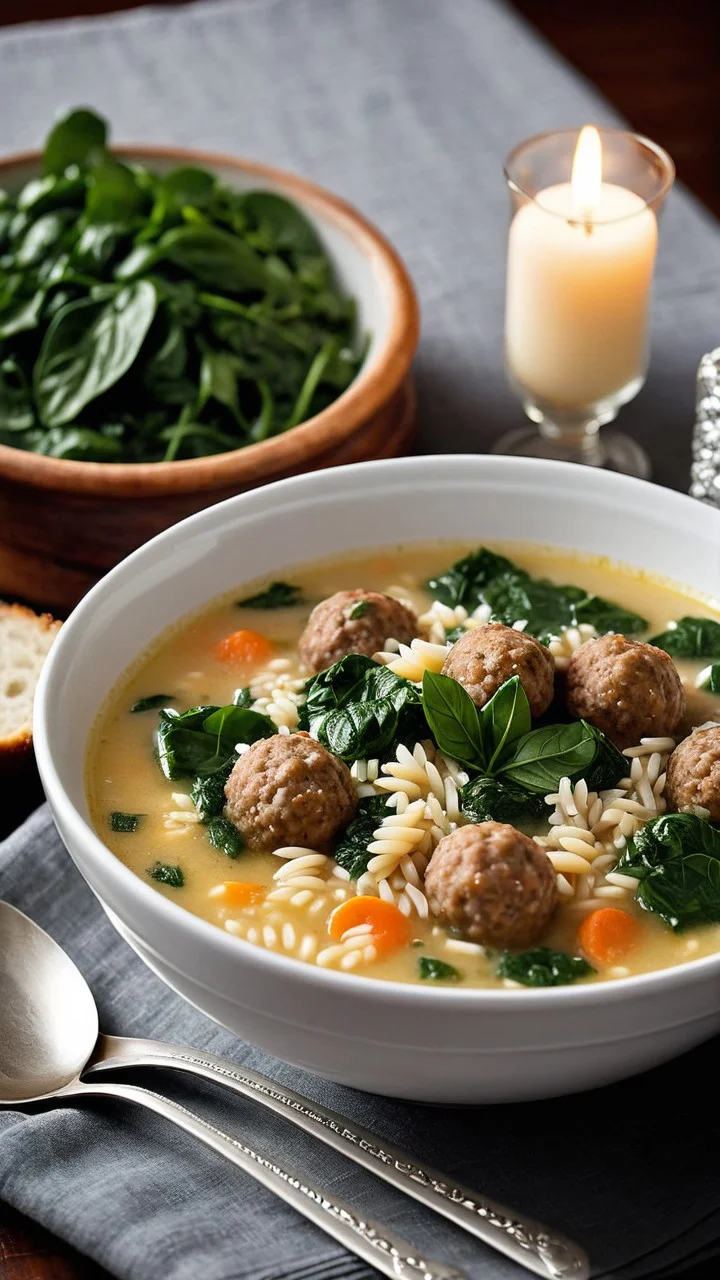 Italian Wedding Soup with Elegant Winter Wedding Table Setting Ideas