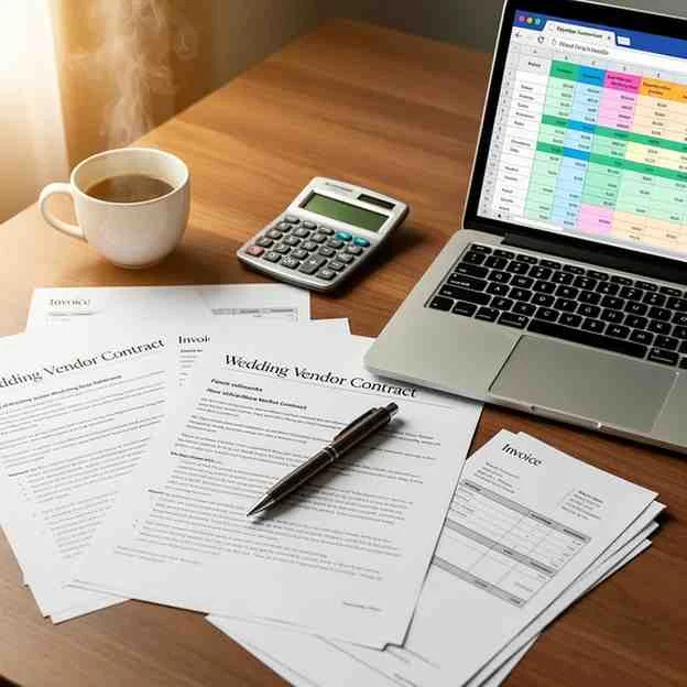 Wedding vendor contracts and payment tracking spreadsheet
